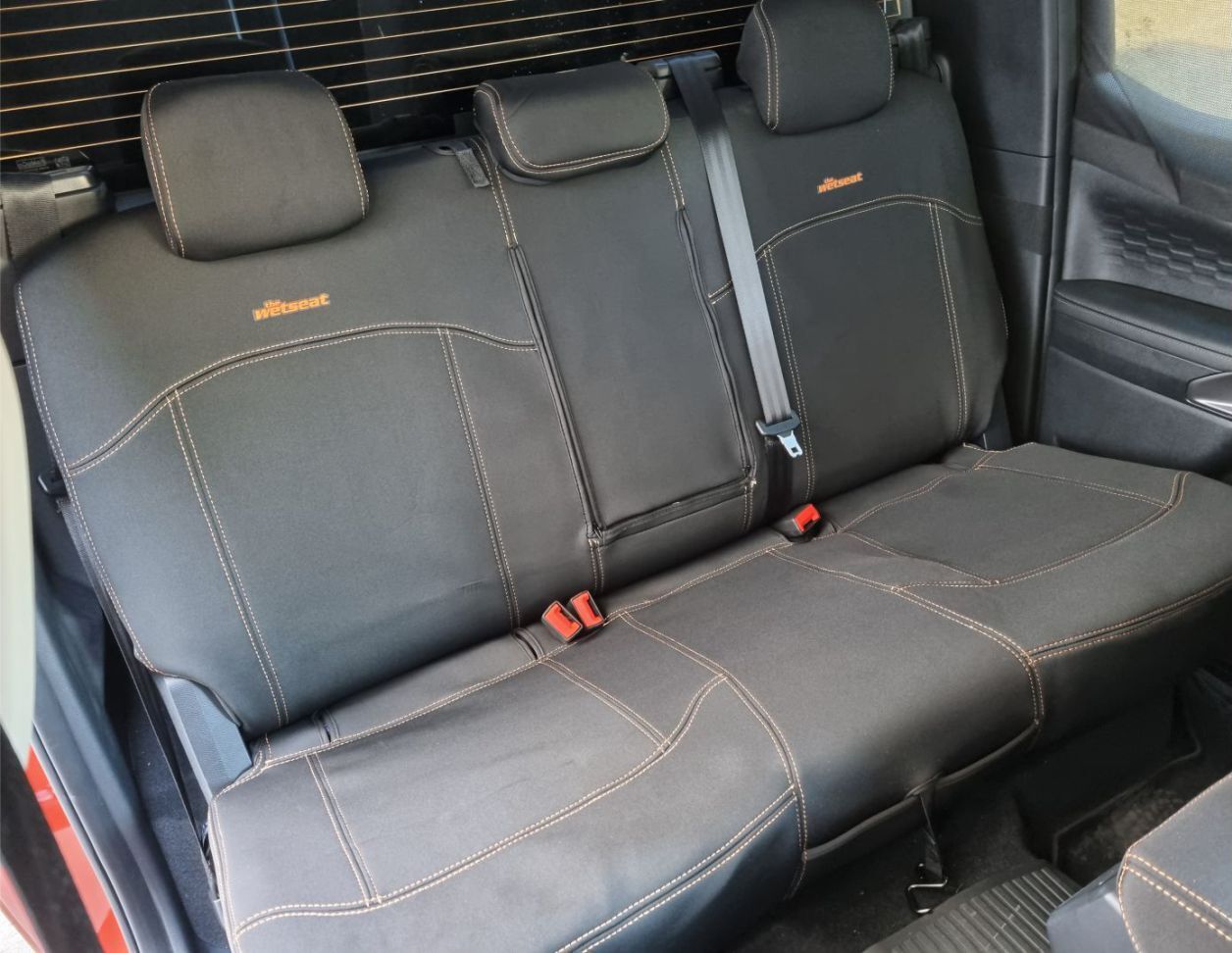 Custom fitted seat covers in a dual cab ute