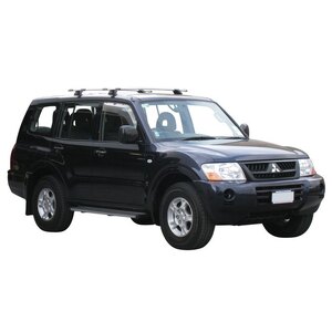 Prorack Black 2 Bar Aero Through Bar kit to suit Mitsubishi Pajero LWB NM/NP 5dr SUV (5/2000 - 10/2006)