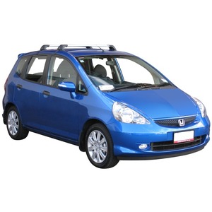 Prorack Silver 2 Bar Aero Flush Bar kit to suit Honda Jazz 5dr Hatch (10/2002 - 1/2009)