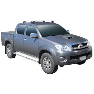 Prorack Black 2 Bar Aero Through Bar kit to suit Toyota HiLux Double Cab 4dr Ute (2012 - 9/2015)