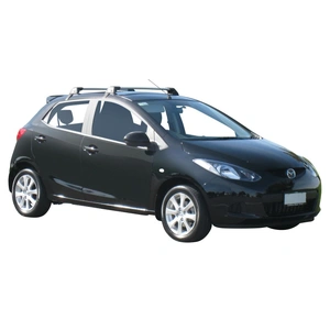 Prorack Silver 2 Bar Aero Flush Bar kit to suit Mazda 2 5dr Hatch (9/2007 - 2014)