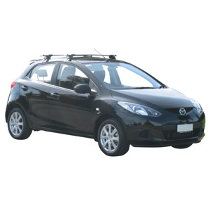Prorack Silver 2 Bar Aero Through Bar kit to suit Mazda 2 5dr Hatch (9/2007 - 2014)