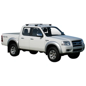 Prorack Silver 2 Bar Aero Through Bar kit to suit Ford Ranger Crew Cab 4dr Ute (11/2006 - 2011)