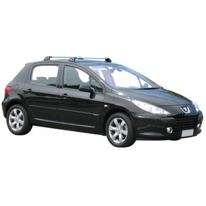 Prorack Silver 2 Bar Aero Flush Bar kit to suit Peugeot 307 5dr Hatch (11/2001 - 2/2008)