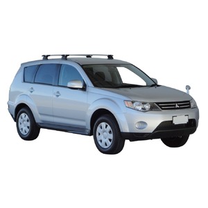 Prorack Black 2 Bar Aero Through Bar kit to suit Mitsubishi Outlander 5dr SUV (2005 - 2012)
