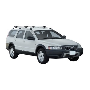 Prorack Silver 2 Bar Aero Through Bar kit to suit Volvo XC70 5dr Wagon (3/2004 - 2007)