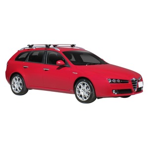 Prorack Silver 2 Bar Aero Through Bar kit to suit Alfa Romeo 159 5dr Wagon (6/2006 - Current)