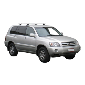 Prorack Silver 2 Bar Aero Through Bar kit to suit Toyota Highlander 5dr SUV (11/2003 - 7/2007)