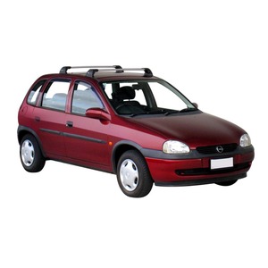 Prorack Silver 2 Bar Aero Flush Bar kit to suit Holden Barina 5dr Hatch (7/1993 - 7/2005)