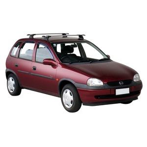 Prorack Silver 2 Bar Aero Through Bar kit to suit Holden Barina 5dr Hatch (7/1993 - 7/2005)