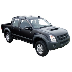 Prorack Silver 2 Bar Aero Through Bar kit to suit Isuzu D-Max Double Cab 4dr Ute (2009 - 2012)