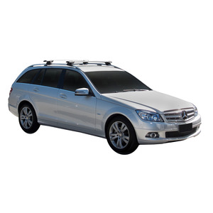 Prorack Silver 2 Bar Aero Through Bar kit to suit Mercedes-Benz C-Class W204 5dr Wagon (2007 - Current)