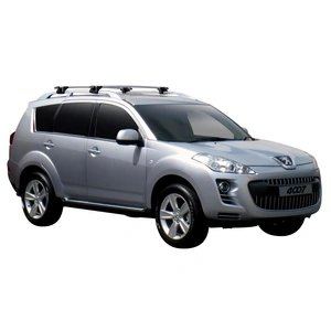 Prorack Silver 2 Bar Aero Through Bar kit to suit Peugeot 4007 5dr SUV (2007 - Current)