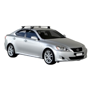 Prorack Silver 2 Bar Aero Through Bar kit to suit Lexus IS 4dr Sedan (2006 - 6/2013)