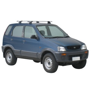 Prorack Silver 2 Bar Aero Through Bar kit to suit Daihatsu Terios 5dr SUV (1997 - 2005)