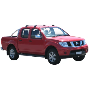 Prorack Silver 2 Bar Aero Flush Bar kit to suit Nissan Navara D40 Double Cab 4dr Ute (12/2005 - 5/2015)