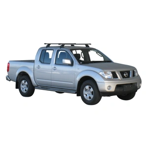 Prorack Black 2 Bar Heavy Duty Through Bar kit to suit Nissan Navara D40 Double Cab 4dr Ute (12/2005 - 5/2015)