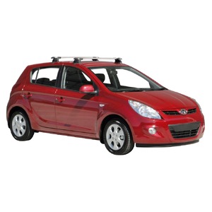 Prorack Silver 2 Bar Aero Through Bar kit to suit Hyundai i20 5dr Hatch (5/2010 - 2014)