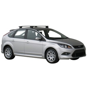 Prorack Black 2 Bar Aero Through Bar kit to suit Ford Focus 5dr Hatch (7/2008 - 6/2011)