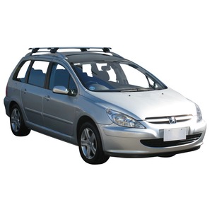 Prorack Black 2 Bar Aero Through Bar kit to suit Peugeot 307 5dr Wagon (2003 - 8/2008)