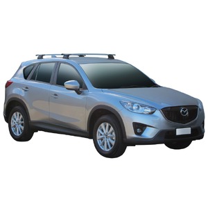 Prorack Silver 2 Bar Aero Through Bar kit to suit Mazda CX-5 5dr SUV (2012 - 1/2017)