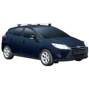 Prorack Black 2 Bar Aero Through Bar kit to suit Ford Focus Existing Hole Under Door Frame 5dr Hatch (2011 - 2018)