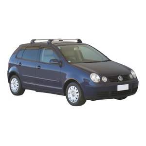 Prorack Silver 2 Bar Aero Flush Bar kit to suit Volkswagen Polo Mk4 5dr Hatch (2002 - 2005)