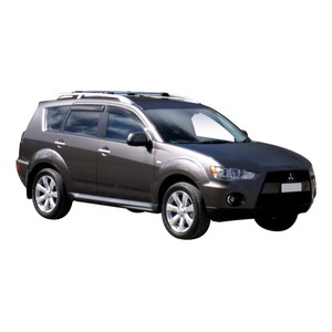 Prorack Silver 2 Bar Aero Rail Bar kit to suit Mitsubishi Outlander MK II 5dr SUV (10/2009 - 2012)