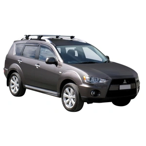 Prorack Black 2 Bar Aero Through Bar kit to suit Mitsubishi Outlander MK II 5dr SUV (10/2009 - 2012)