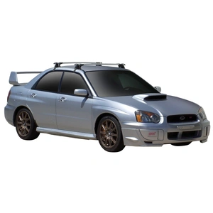 Prorack Silver 2 Bar Aero Through Bar kit to suit Subaru Impreza 4dr Sedan (2001 - 2007)