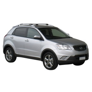 Prorack Silver 2 Bar Aero Rail Bar kit to suit SsangYong Korando 5dr SUV (2011 - 2019)