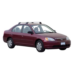 Prorack Silver 2 Bar Aero Flush Bar kit to suit Honda Civic 4dr Sedan (10/2000 - 1/2006)