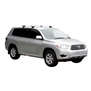 Prorack Silver 2 Bar Aero Through Bar kit to suit Toyota Highlander 5dr SUV (2007 - 2013)