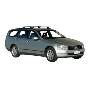 Prorack Silver 2 Bar Aero Through Bar kit to suit Nissan Stagea M35 5dr Wagon (2001 - 2007)