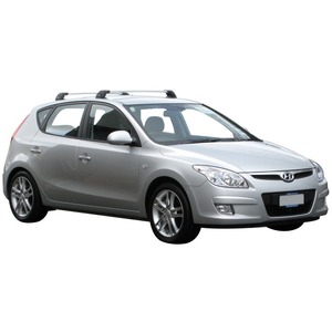 Prorack Silver 2 Bar Aero Flush Bar kit to suit Hyundai i30 5dr Hatch (10/2007 - 2011)