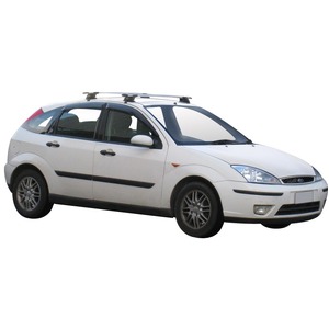 Prorack Silver 2 Bar Aero Through Bar kit to suit Ford Focus 5dr Hatch (9/2002 - 5/2005)