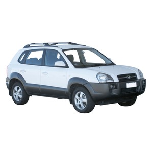 Prorack Silver 2 Bar Aero Rail Bar kit to suit Hyundai Tucson 5dr SUV (8/2004 - 2009)