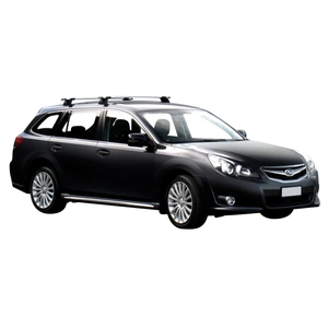 Prorack Silver 2 Bar Aero Through Bar kit to suit Subaru Legacy 5dr Wagon (9/2009 - 2013)