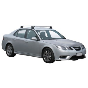 Prorack Silver 2 Bar Aero Through Bar kit to suit Saab 9-3 4dr Sedan (2003 - Current)
