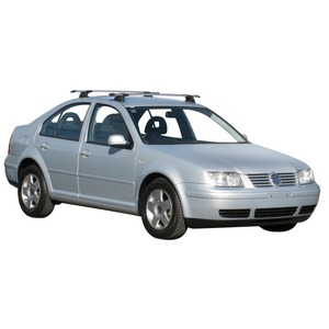 Prorack Silver 2 Bar Aero Through Bar kit to suit Volkswagen Bora 4dr Sedan (7/1998 - 2005)