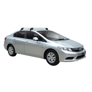 Prorack Silver 2 Bar Aero Flush Bar kit to suit Honda Civic 4dr Sedan (2012 - 10/2016)