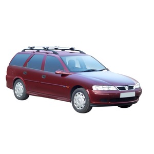 Prorack Silver 2 Bar Aero Through Bar kit to suit Holden Vectra B 5dr Wagon (1997 - 2/2003)
