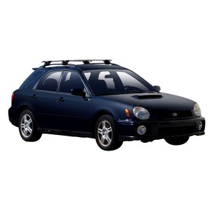 Prorack Silver 2 Bar Aero Through Bar kit to suit Subaru Impreza 5dr Hatch (10/2000 - 8/2007)
