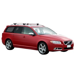 Prorack Silver 2 Bar Aero Through Bar kit to suit Volvo V70 5dr Wagon (2007 - Current)