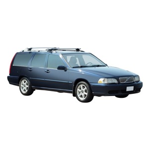 Prorack Silver 2 Bar Aero Through Bar kit to suit Volvo V70 5dr Wagon (7/1997 - 10/2000)