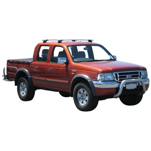 Prorack Silver 2 Bar Aero Through Bar kit to suit Ford Courier Double Cab 4dr Ute (2/1999 - 10/2006)