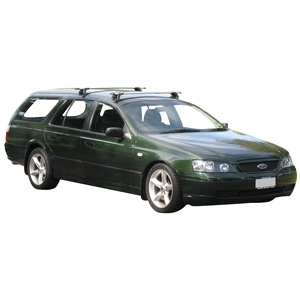 Prorack Silver 2 Bar Aero Through Bar kit to suit Ford Falcon BA/BF 5dr Wagon (11/2002 - 4/2008)