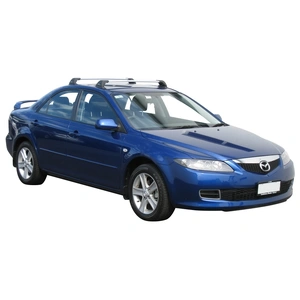 Prorack Silver 2 Bar Aero Flush Bar kit to suit Mazda 6 4dr Sedan (6/2002 - 1/2008)