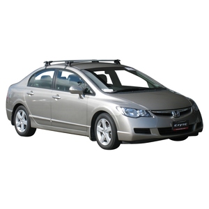 Prorack Silver 2 Bar Aero Through Bar kit to suit Honda Civic 4dr Sedan (2/2006 - 2011)