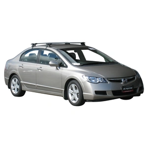 Prorack Silver 2 Bar Aero Through Bar kit to suit Honda Civic 4dr Sedan (2/2006 - 2011)